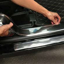Carbon Fiber Car Scuff Plate Door Sill 4D Stickers Panel Protector Accessories