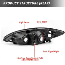 for 2002-2004 Toyota Camry Chrome Headlights Headlamps Assembly Replacement PAIR