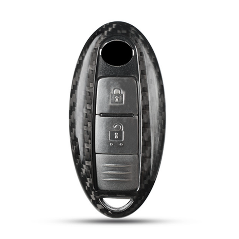 Black Real Carbon Fiber Key Fob Cover Shell Case Holder for Nissan Infiniti 370z