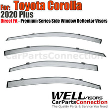 WellVisors Window Visors For 20-Up For Toyota Corolla Smoke Tint Premium Series