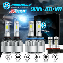 For Honda Civic 2015 2016 2017 2018 2019 2020 6K H11 9005 H8 LED Headlight 3Sets