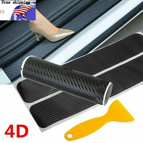 2020 Carbon Fiber Car Door Plate Sill Scuff Cover Scratch Sticker Accessories