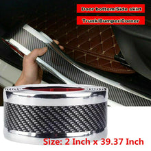 Carbon Fiber Vinyl Door Sill Scuff Plate Car Sticker Protector Parts Accessories