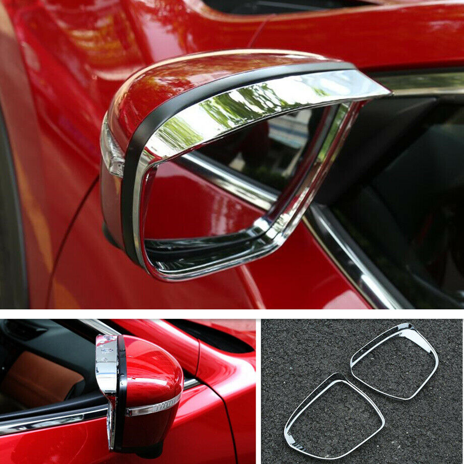 Chrome Side Rearview Mirror Cover Rain Eyebrow Trim For 2014-2020 Nissan Rogue