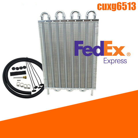 8-Row Aluminum Oil Cooler Cool Down Engine Transmission Radiator Accessories Kit