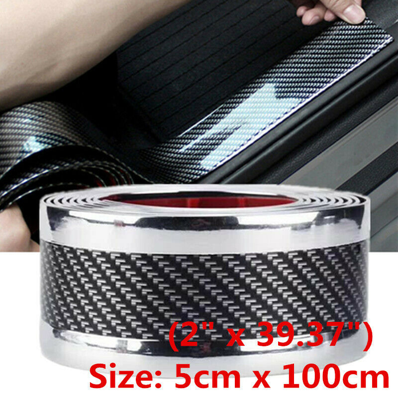 Parts Accessories Carbon Fiber Vinyl Car Door Sill Scuff Plate 5D Stickers Trim