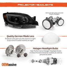 Fit 2008-2014 Impreza WRX LED DRL SWITCHBACK Black Smoke Projector Headlights