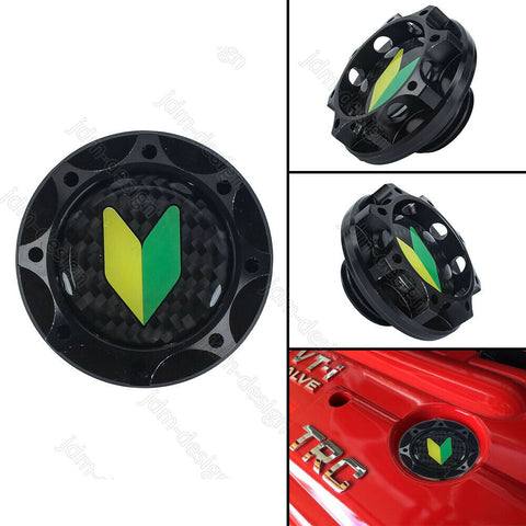 JDM LEAF Racing Black Engine Oil Filler Cap Oil Tank Cover Aluminium For TOYOTA