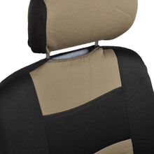 Beige & Black Car Seat Covers for Auto Set 5 Headrests Split Option Bench