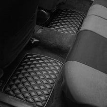 Leather Car Floor Mats Universal Auto Car SUV Van Diamond Pattern Black