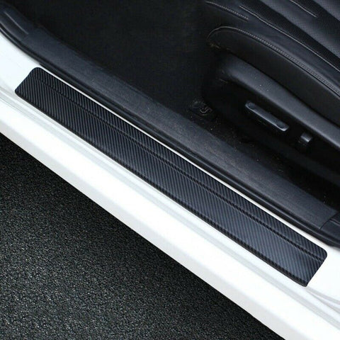 4X Carbon Fiber Door Sill Car Stickers Protector Scuff Plate Trim Accessories
