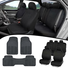 Car SUV Seat Covers for Auto & All Weather Rubber Floor Mats - Full Interior Set