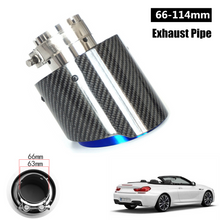 1×Universal Carbon Fiber 66mm Inlet Car Exhaust Pipe Tail Throat Muffler End Tip