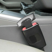 2× Carbon Fiber Car Safety Seat Belt Buckle Alarm Stopper Plug Clips Accessories