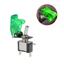 2x Green Cover LED Toggle Switch Racing SPST ON/OFF ATV 20A 12V For Car Truck