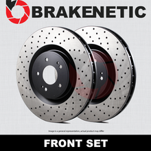 [FRONT SET] BRAKENETIC PREMIUM Cross DRILLED Brake Disc Rotors BNP44206.CD