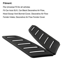 2Pcs ABS Plastic Car Air Flow Intake Scoop Bonnet Vent Hood Cover Accessories