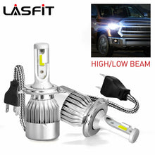 LASFIT H4 9003 HB2 LED Headlight Bulb Conversion Kit High Low Beam 6000K 7600LM