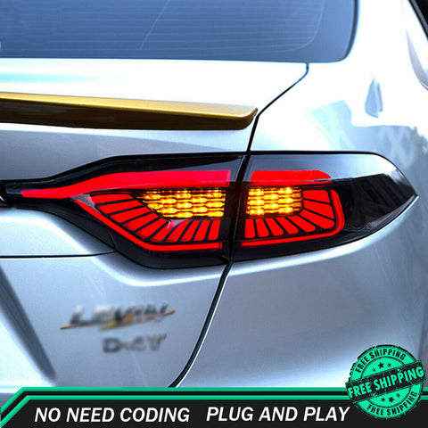 New For Toyota Corolla LED Taillights 2020-2021 Dark LED Rear Lamps Dynamic