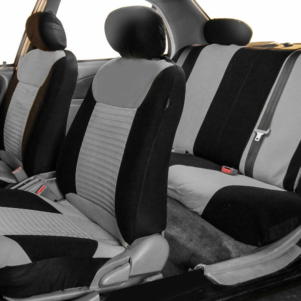 Seat Covers For Car SUV Van Auto Gray Black Full set for Auto Full Set Most Cars