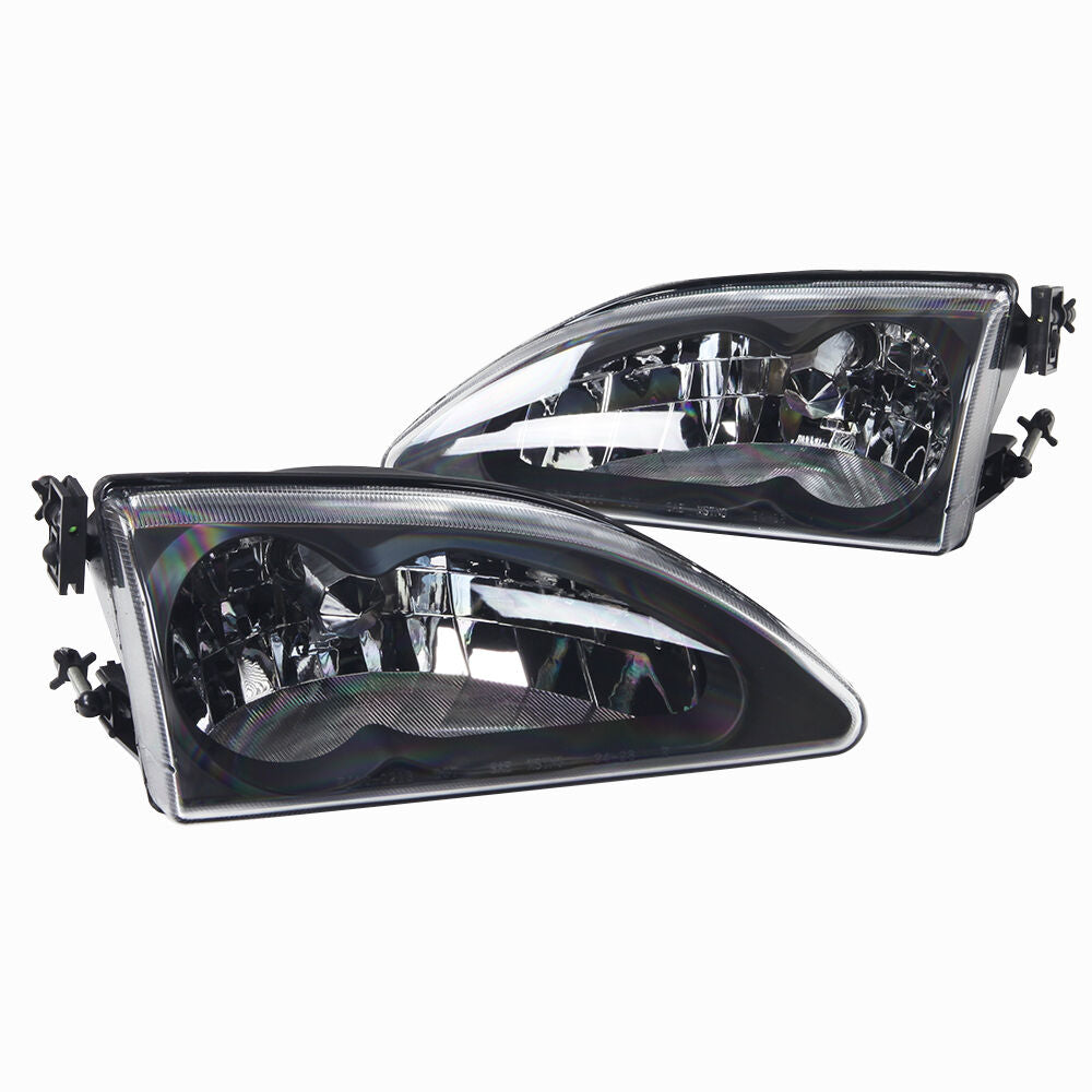 Headlights for 1994-1998 Ford Mustang Cobra - Black/Clear