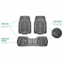 4pc All Weather Floor Mats & Cargo Set Gray Tough Rubber Deep Dish For Auto