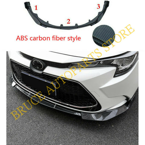 Carbon Fiber Front Bumper Diffuser Lip Spoiler For Toyota Corolla L LE XLE 2020