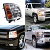Headlights Assembly for 2007-2014 Chevy Silverado 1500 2500 HD 3500 HD Headlamps