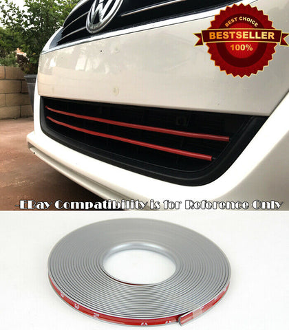 Silver Rubber Overlay Trim Cover For Mercedes Smart Upper Lower Grille Air Dam