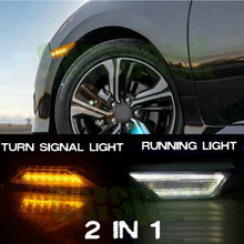 Smoked LED Switchback Amber/White Side Markers Light for 2016-2020 Honda Civic