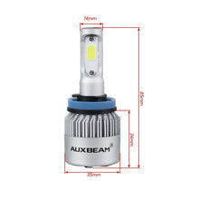 AUXBEAM H11 H8 H9 72W LED Headlight Turbo Bulbs 8000LM Kit Hi/Lo Beam/Fog 6500K