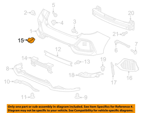 HONDA OEM 2017 Civic Rear Bumper-Tow Hook Eye Cap Cover 71506TGGA00ZH