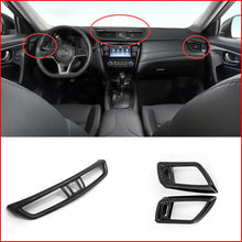 For Nissan Rogue 2014-2020 ABS Carbon Fiber Dashboard air outlets vent Trim 3pcs