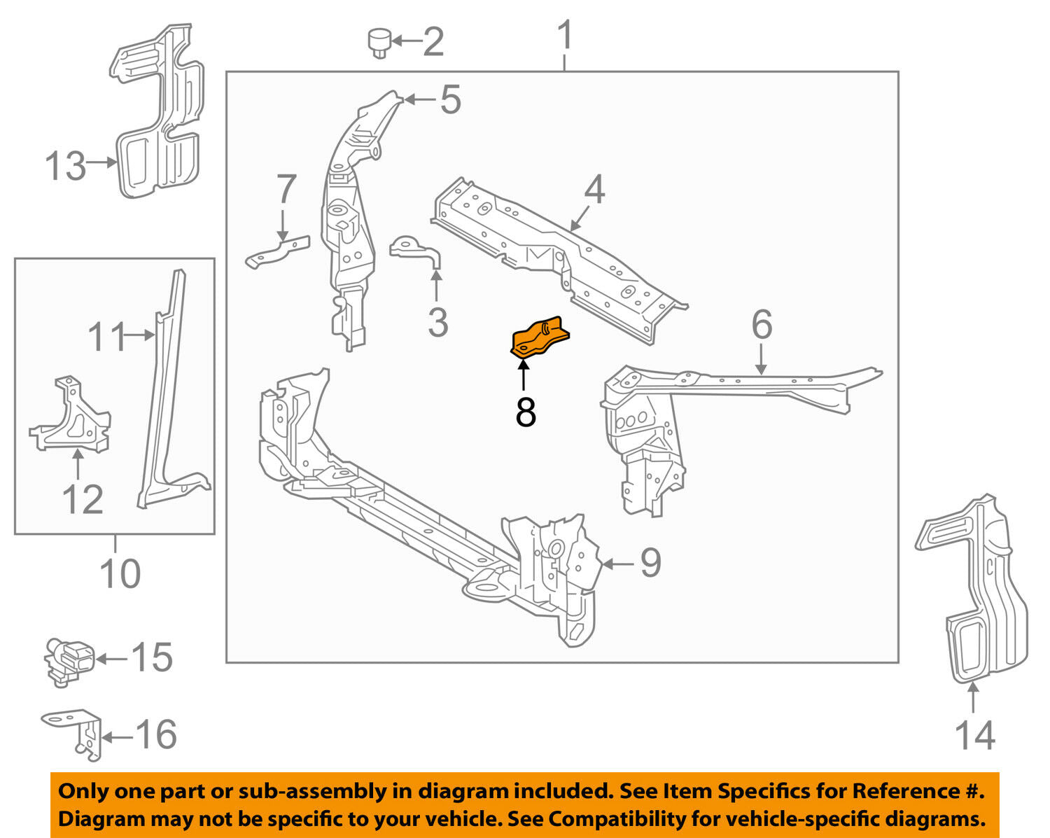 TOYOTA OEM 14-16 Corolla Radiator Core Support-Mount Bracket Left 5327402160