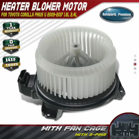 HVAC A/C Blower Heater Motor w/ Fan Cage for Toyota Corolla 09-19 8710302210