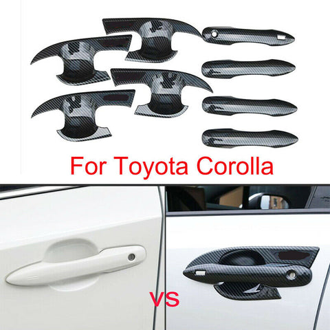Carbon Side Exterior Door Handles Bowl Cup Cover For Toyota Corolla 2019-2020