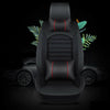 Universal Car Seat Cover PU Fabric Front Rear Cushion Pillows Black&Red 5 Seats