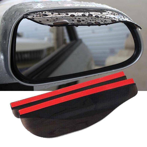 2x Universal Black Car Rear View Side Mirror Rain Boards Sun Visor Shade Shields