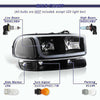 1999-2006 GMC Sierra 1500 2500 DRL LED Black Headlights +Bumper+Clear Reflector