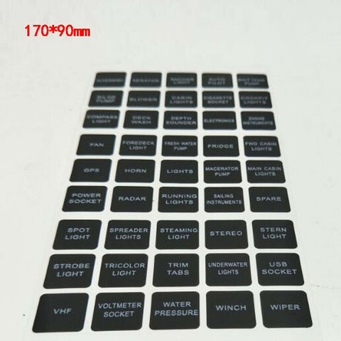 Rocker Switch Label Decal Circuit Fuse Panel Stickers Marine Boat Instrument