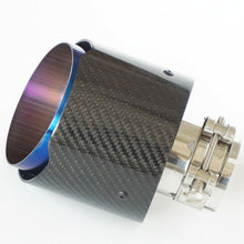 1×Universal Carbon Fiber 66mm Inlet Car Exhaust Pipe Tail Throat Muffler End Tip