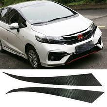 Carbon Fiber Front Headlight Eyebrow Eyelid Cover Decal Trim For 14-19 Honda Fit