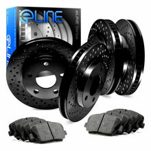 For Mercedes-Benz E350, E550 Front Rear Black Drilled Brake Rotors+Ceramic Pads