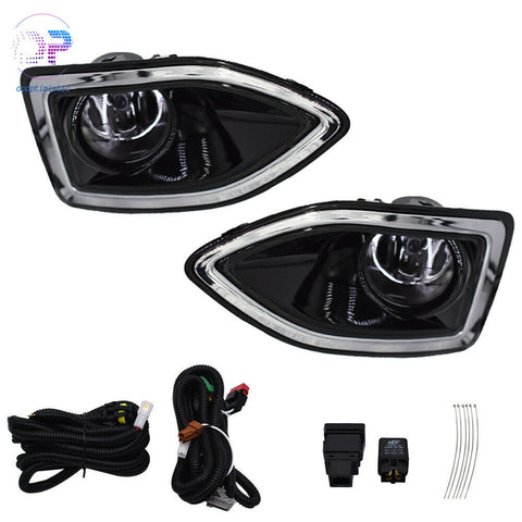 For Ford Edge 2015-2018 Pair Front Bumper Fog Lights Lamps Harness Switch Kit