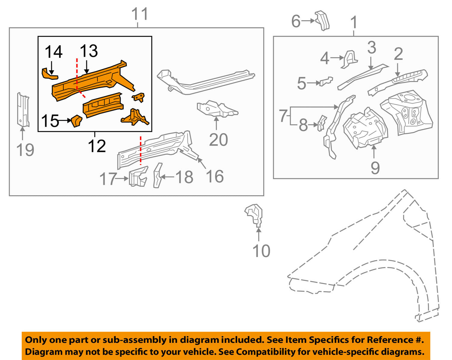 TOYOTA OEM 16-18 Prius Fender-Inner Rail Left 5702847040