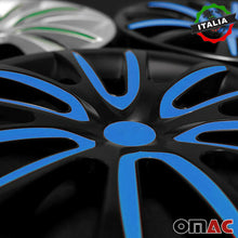 16" Inch Hubcaps Wheel Rim Cover Glossy Black Blue 4pcs Set For Nissan Rogue