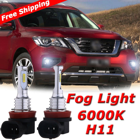 2x 35W 4000LM 6000K White LED Fog Light For Nissan Murano Leaf Rogue Pathfinder