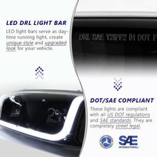 1999-2006 GMC Sierra 1500 2500 DRL LED Black Headlights +Bumper+Clear Reflector