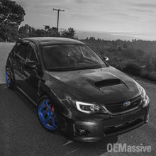 Fit 2008-2014 Impreza WRX LED DRL SWITCHBACK Black Smoke Projector Headlights