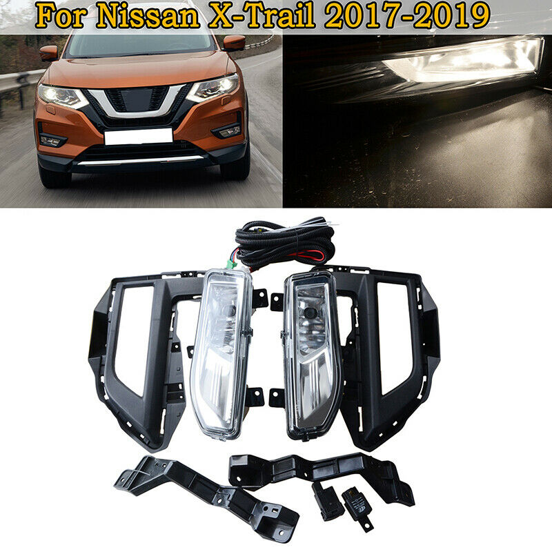 Front Bumper Fog Light Driving Lamp Kits For Nissan Rogue X-Trail 2017 2018 2019